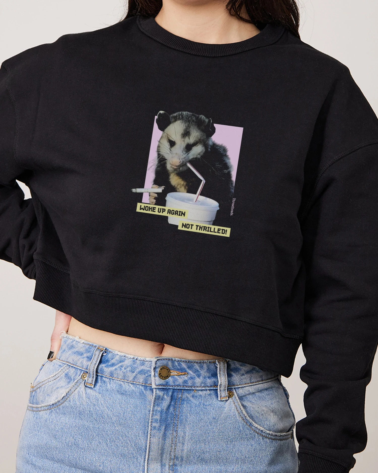 Woke Up Again, Not Thrilled Crop Jumper 3 Woke Up Again, Not Thrilled Crop Jumper