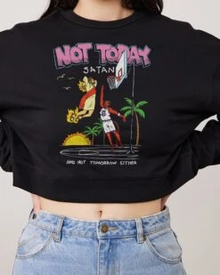 Not Today Satan Crop Jumper