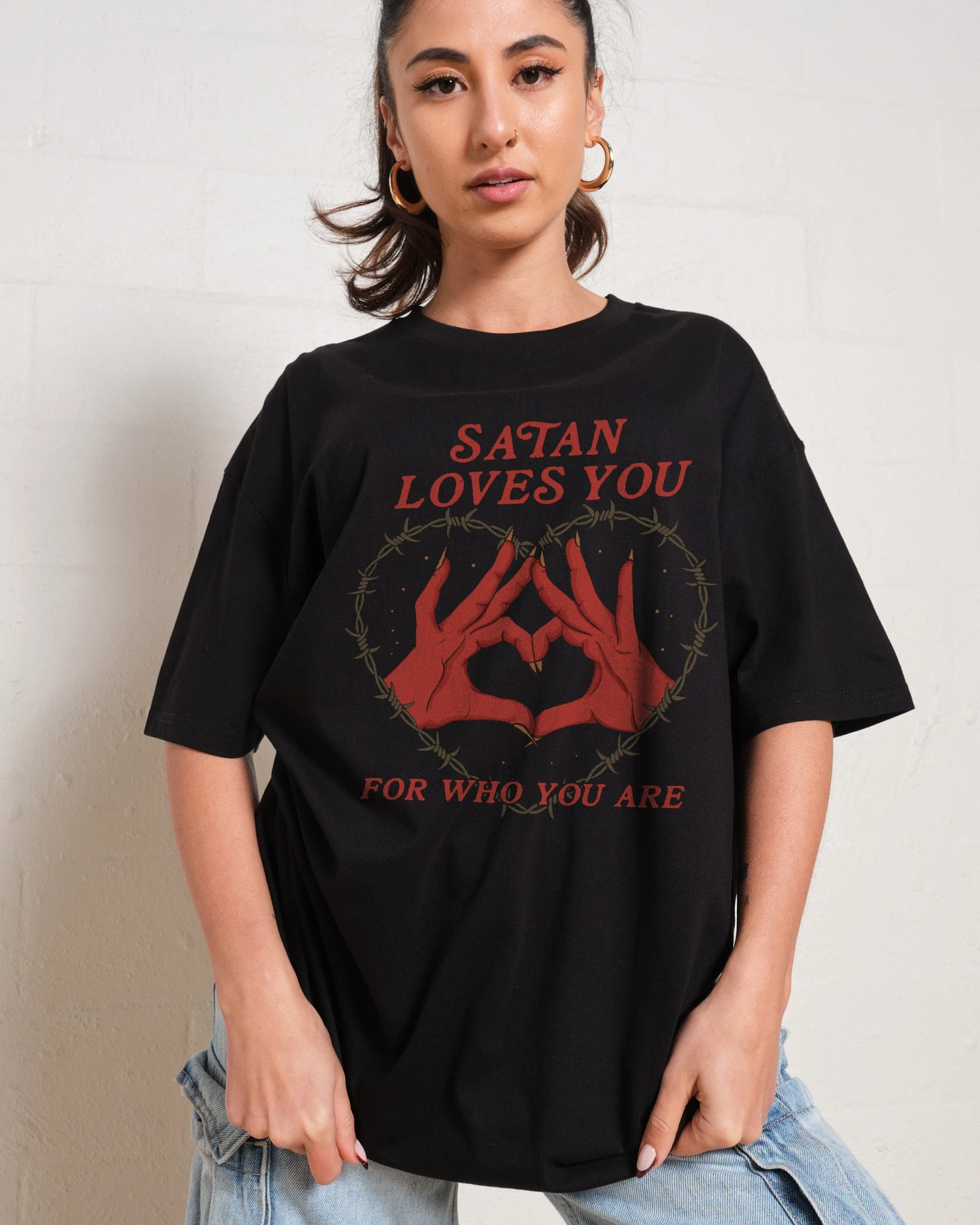 Satan Loves You T-Shirt 4 Satan Loves You T-Shirt - Image 2