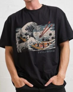 The Great Sushi Wave T-Shirt 7 The Great Sushi Wave T-Shirt -Thread Heads Sale Store Black Front 8623e8c5 8658 431c a584 ec504193cd22