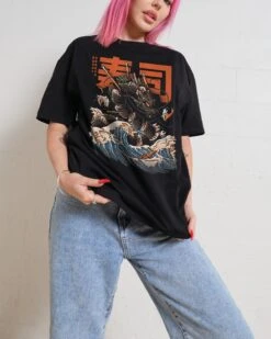 Sushi Dragon T-Shirt -Thread Heads Sale Store Black Front 95c0625f 60be 4317 8797 e3d945344f0f