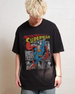 DC Superman Comic Panel T-Shirt 9 DC Superman Comic Panel T-Shirt -Thread Heads Sale Store Black Front cc429d4b fddf 489f 8d31 eeb1e0157eae