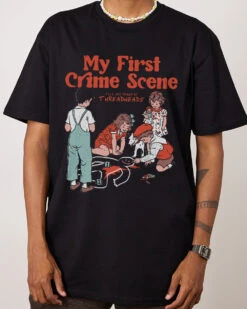 My First Crime Scene T-Shirt -Thread Heads Sale Store Black Front d1811d1c 2fdd 4728 b05d 823323fcea86