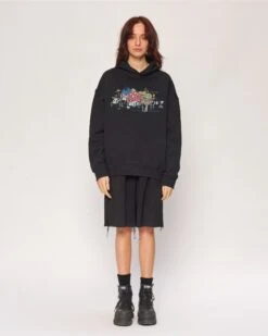 The Vintage Village Hoodie -Thread Heads Sale Store Black Full Body Hoodie Front 1