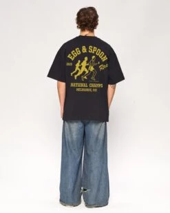 Egg & Spoon T-Shirt -Thread Heads Sale Store Black Full Body Oversized Back
