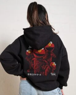 Sesame Street Tokyo Elmo Front And Back Hoodie -Thread Heads Sale Store Black Hoodie Women Back 82bbc4d7 424a 4d46 850b 4775fe5b2830