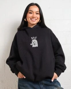 Boo Ghost Hoodie -Thread Heads Sale Store Black Hoodie Women Front 1d4e8690 9e31 4a43 b1cb e27d5630a814