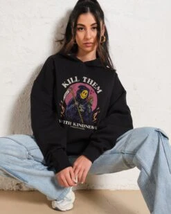 Kill Them With Kindness Hoodie -Thread Heads Sale Store Black Hoodie Women Front cf707a76 a0cd 475c a45d 73c8c234127f