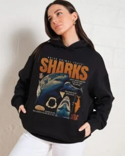 Quick Animal Facts - Sharks Hoodie 9 Quick Animal Facts - Sharks Hoodie -Thread Heads Sale Store Black Hoodie Women Front d4b65e6b 67e8 49c3 b1b1 747749be4959