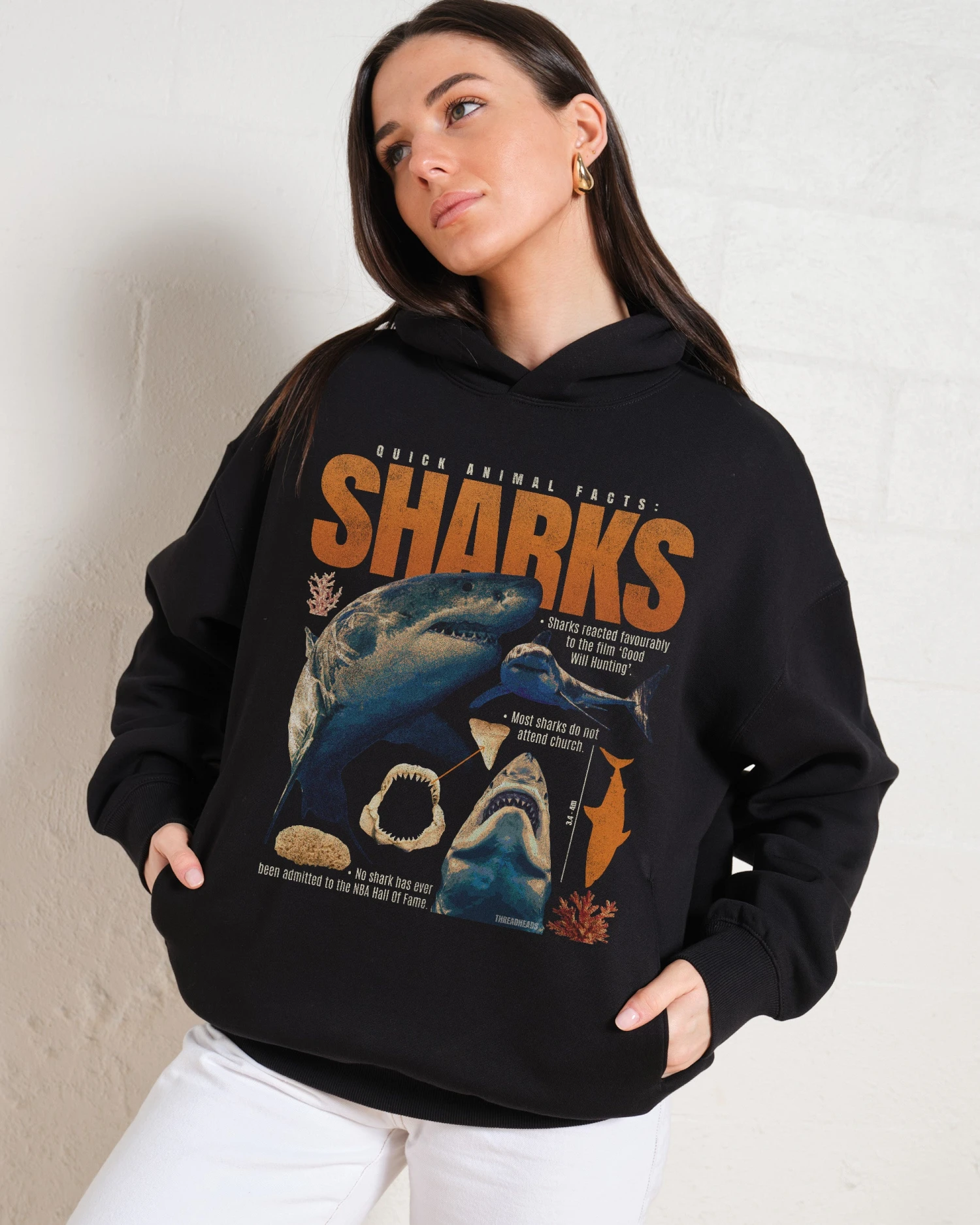 Quick Animal Facts - Sharks Hoodie 6 Quick Animal Facts - Sharks Hoodie - Image 4