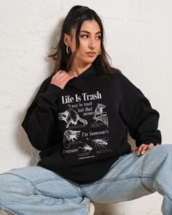 Life Is Trash Hoodie -Thread Heads Sale Store Black Hoodie Women Front fb3251dc b3ad 45c9 be77 e15bfc93e20a
