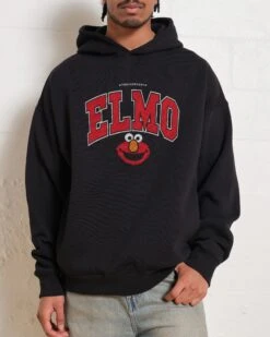 Sesame Street Elmo College Hoodie -Thread Heads Sale Store Black Men Hoodie Front b686a758 2667 4dda 8b61 9c0f2827c70b