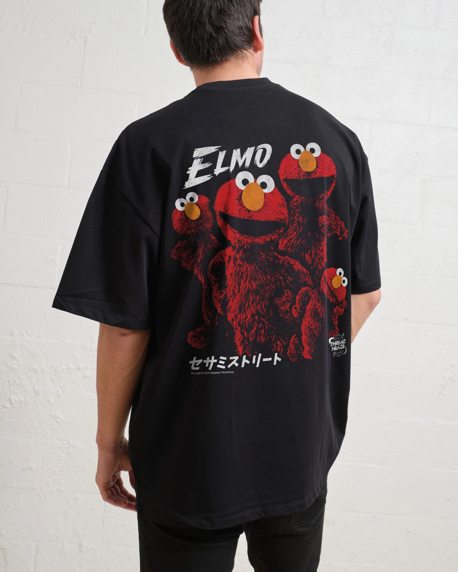 Sesame Street Tokyo Elmo Front And Back Oversized Tee 3 Sesame Street Tokyo Elmo Front And Back Oversized Tee