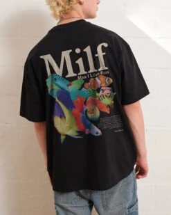 Man I Love Fish Front And Back Oversized Tee -Thread Heads Sale Store BlackOversized Back 9e7e8f96 ffd3 465d 95fb 540d328f09f5