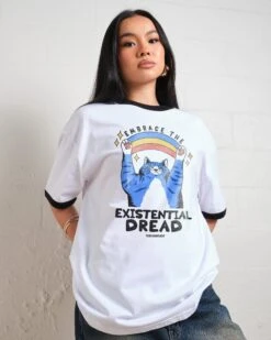 Embrace The Existential Dread T-Shirt -Thread Heads Sale Store BlackRinger Front 1