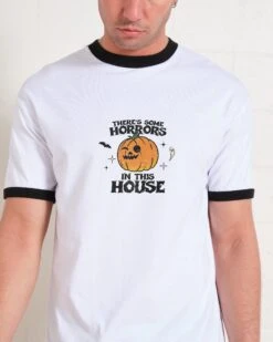 There's Some Horrors In This House Front And Back T-Shirt -Thread Heads Sale Store BlackRinger Front 20