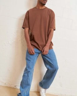 Classic Tee 5-Pack: Brown, Navy, Charcoal, Pale Blue, White -Thread Heads Sale Store Brown Front 2