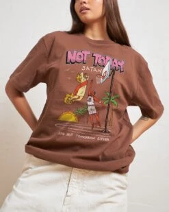 Not Today Satan T-Shirt -Thread Heads Sale Store Brown Front 0108ca12 fa3e 48d8 ba9a 4e2f0bfe2326