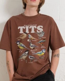 Stop Staring At My Tits T-Shirt -Thread Heads Sale Store Brown Front 7fc49c60 8b57 4878 8810 a13c7b496c33