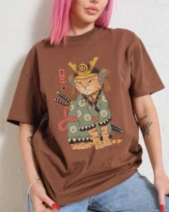 Neko Samurai T-Shirt -Thread Heads Sale Store Brown Front c3cb1495 5d1a 4a2c 823f 938e1c180f13