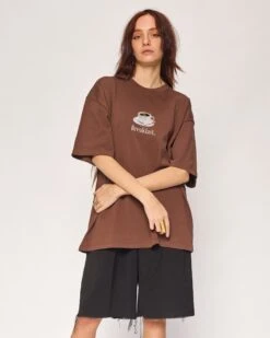 Breakfast Coffee Oversized Tee -Thread Heads Sale Store BrownOversized Front 64ebb539 d8c5 4021 adaa e3579ced8c85