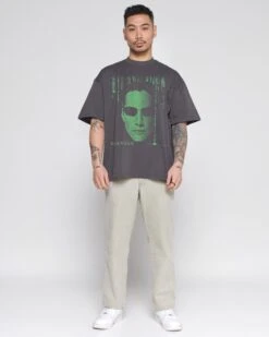 Matrix Revolution Oversized Tee 9 Matrix Revolution Oversized Tee -Thread Heads Sale Store Charcoal Full Body Oversized Front