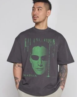 Matrix Revolution Oversized Tee 8 Matrix Revolution Oversized Tee -Thread Heads Sale Store CharcoalOversized Close Up Front