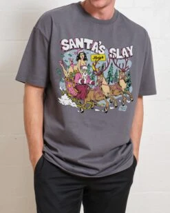 Santa Slay T-Shirt -Thread Heads Sale Store Coal Front 9f31cff2 76d0 4360 89f9 7a0bc025bce0