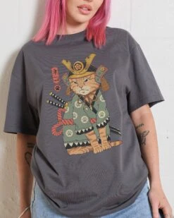 Neko Samurai T-Shirt -Thread Heads Sale Store Coal Front fcd719f2 c31f 4da9 9f91 7b92ee83a654