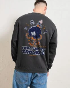 Here Comes Trouble Sweatshirt -Thread Heads Sale Store Coal Men Jumper Back 793cc6ed 92b9 4444 b966 d2555c04b1bb