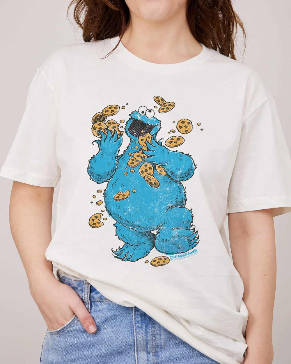 Sesame Street Cookie Monster Om Nom Nom T-Shirt 4 Sesame Street Cookie Monster Om Nom Nom T-Shirt - Image 2