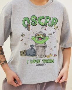 Sesame Street Oscar I Love Trash T-Shirt -Thread Heads Sale Store Grey Front 1ac327f1 18db 43ef b629 9e6b261266a7