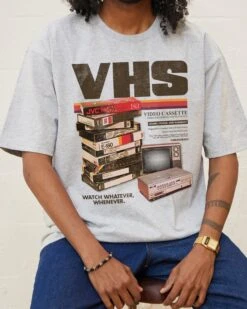 Vintage VHS Tapes T-Shirt 21 Vintage VHS Tapes T-Shirt -Thread Heads Sale Store Grey Front 743ab2d2 2315 4131 95df d03a1edb980d