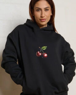 Cherry Drip Hoodie 9 Cherry Drip Hoodie -Thread Heads Sale Store Hoodie Black Front Women