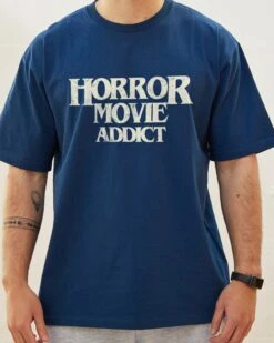 Horror Movie Addict T-Shirt -Thread Heads Sale Store Horror Movie Addict Navy Front 03ed926f d5ba 40ad bf9f 24e87591d17d