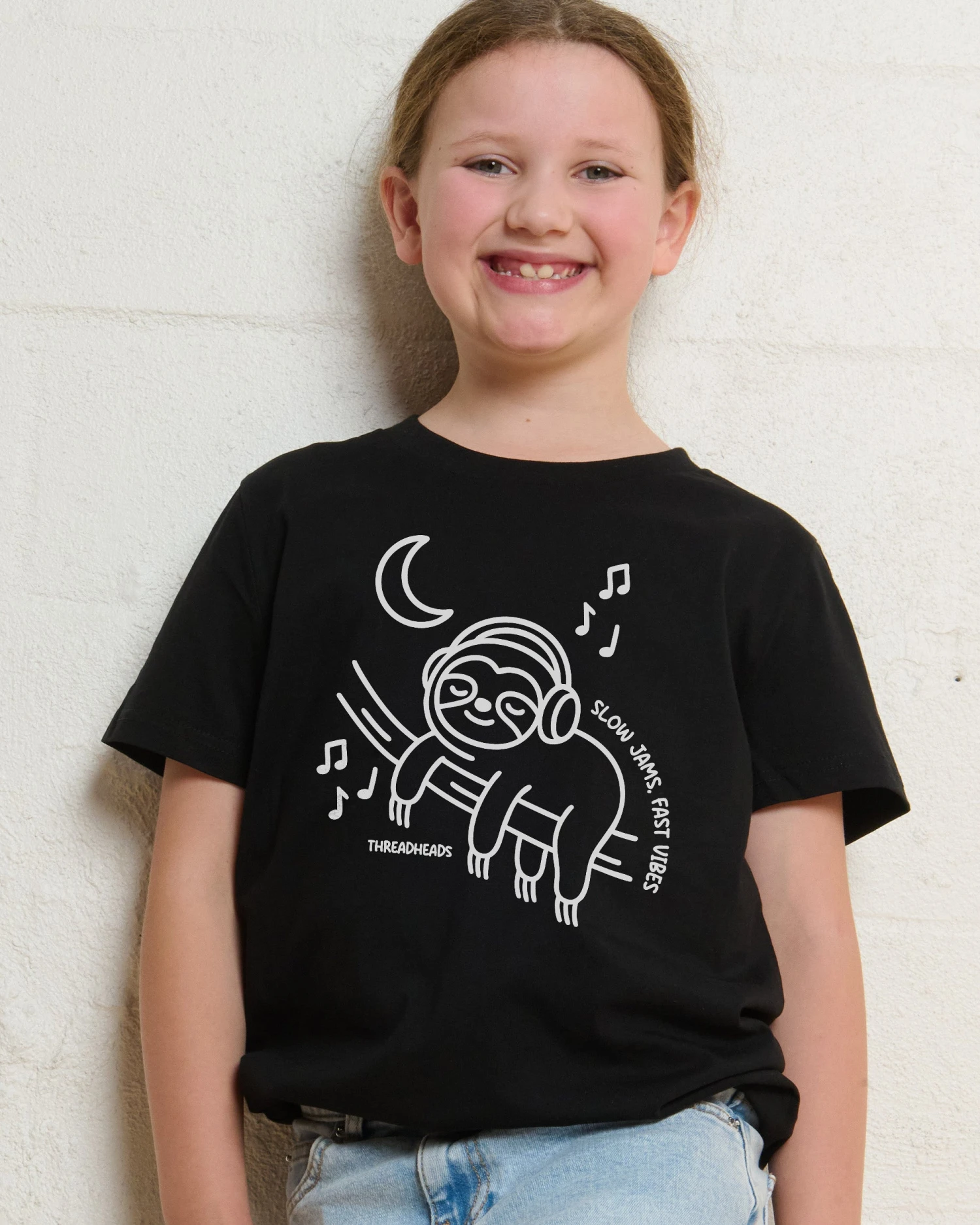 Sloth Jams, Fast Vibes Kids T-Shirt 4 Sloth Jams, Fast Vibes Kids T-Shirt - Image 2