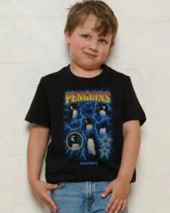 Penguins Collage Kids T-Shirt -Thread Heads Sale Store KidsBlackTee 35effa20 c32b 4e0e b2b4 52c98b1c4b0f