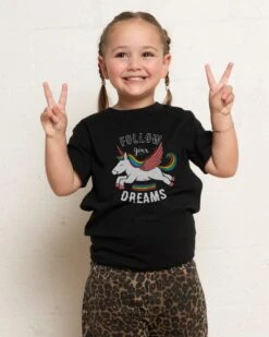 Follow Your Dreams Unicorn Kids T-Shirt -Thread Heads Sale Store KidsBlackTee 72b89800 1089 438e 9e8c d9d583c98673