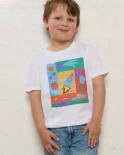 Rocket Painting Kids T-Shirt -Thread Heads Sale Store KidsWhiteTee 41bbdf4b 55b4 494f a83f bc28acca5ed5