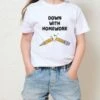 Down With Homework Kids T-Shirt -Thread Heads Sale Store Kids White Tee 78ad26d1 f196 4d51 931d b694ce38fbd0