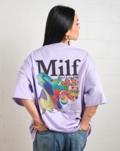 Man I Love Fish Front And Back Oversized Tee -Thread Heads Sale Store LilacOversized Back 1