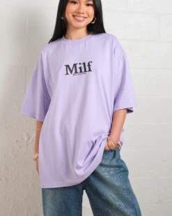 Man I Love Fish Front And Back Oversized Tee -Thread Heads Sale Store LilacOversized Front 3