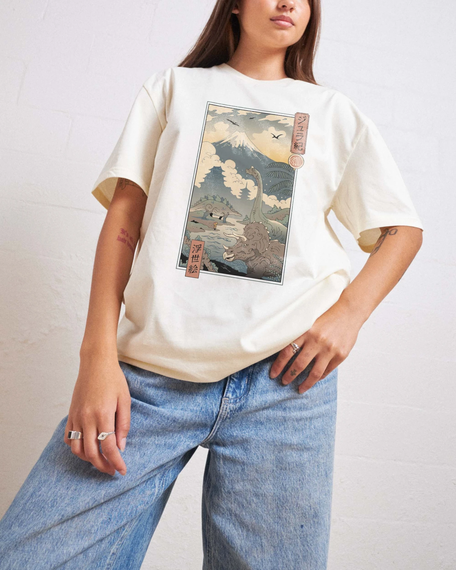Jurassic Ukiyo-e 1 T-Shirt 4 Jurassic Ukiyo-e 1 T-Shirt - Image 2