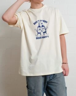 Don't Worry, Beer Happy T-Shirt -Thread Heads Sale Store Natural Front 1127b649 3e41 4eef 915f b26523d86a80