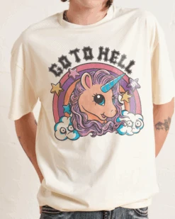 Go To Hell Unicorn T-Shirt -Thread Heads Sale Store Natural Front aa60d152 670c 474e 9307 3000e622b22c