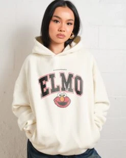 Sesame Street Elmo College Hoodie -Thread Heads Sale Store Natural Hoodie Women Front cba4805f 81cc 429b ba48 0f6566dd857d