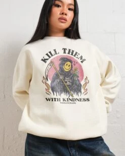 Kill Them With Kindness Sweatshirt 10 Kill Them With Kindness Sweatshirt -Thread Heads Sale Store Natural Jumper Women Front f306f2d6 cf8c 4117 891e 6737a86816d7