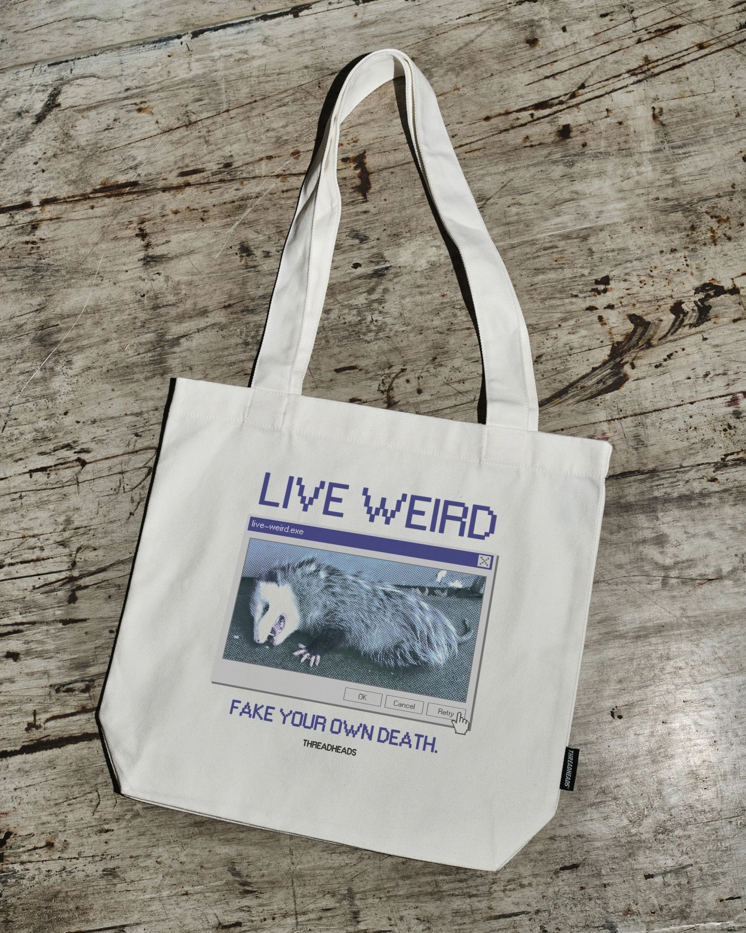 Live Weird, Fake Your Own Death Tote Bag 4 Live Weird, Fake Your Own Death Tote Bag - Image 2