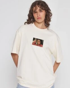 Who Is This? Oversized Tee -Thread Heads Sale Store NaturalOversized Close Up Front