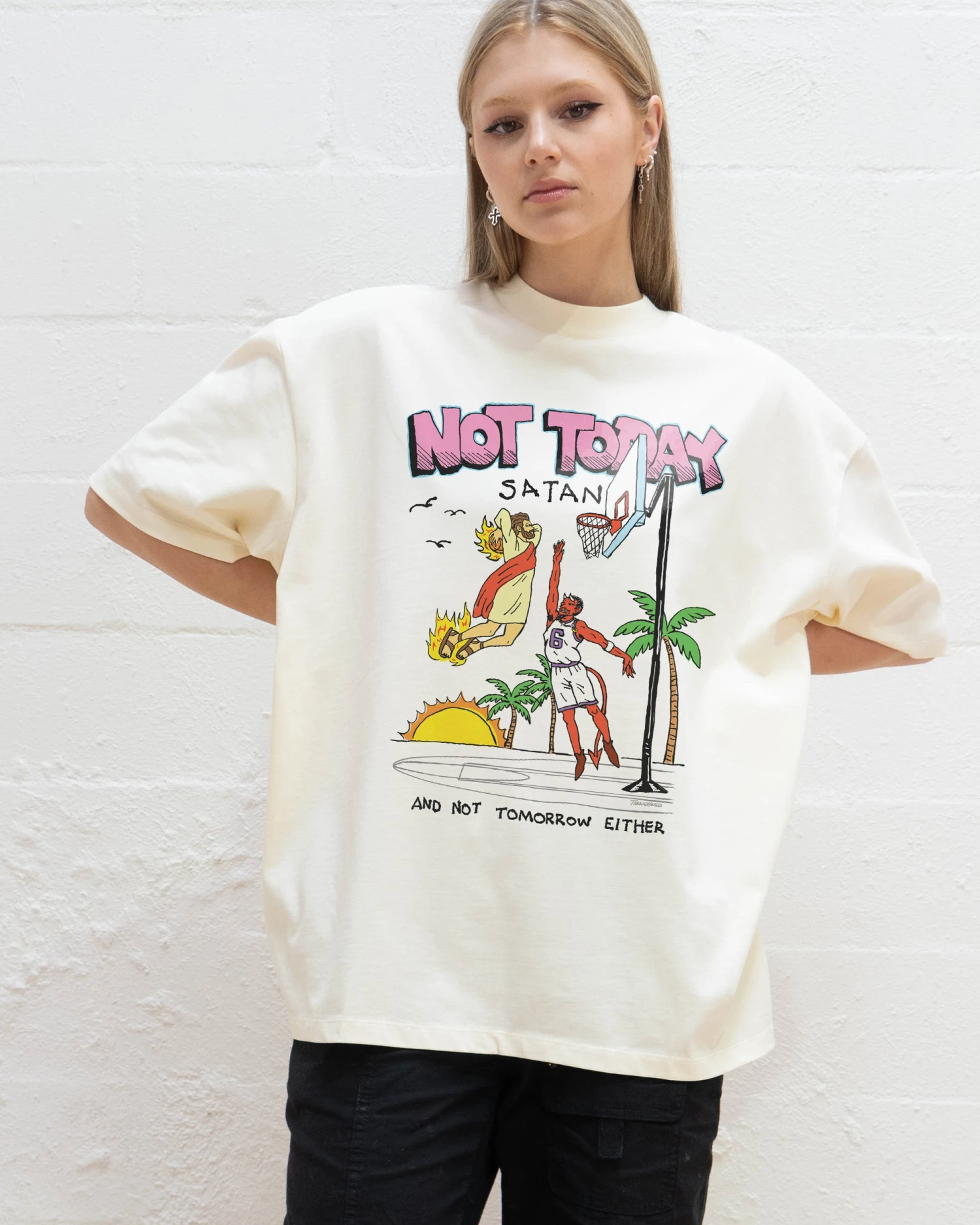 Not Today Satan Oversized Tee 8 Not Today Satan Oversized Tee - Image 6